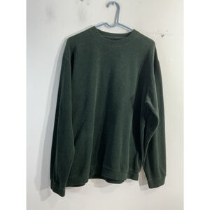 Mens Polar Cruise Long Sleeve Pullover Fleece Shirt Large Green Crew Neck Soft